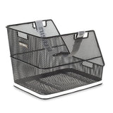 Basil Class hátsó kosár 38x31x27cm acélháló levehető pánttal/fényvisszaverő csíkkal fekete