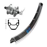 Front Wheel Exal ZX19 Quick Release Shimano DH3N71 Dynamo Hub Black/Silver