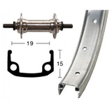 Front Wheel Naven 100mm Aluminium 650x1 3/8 Black/Silver